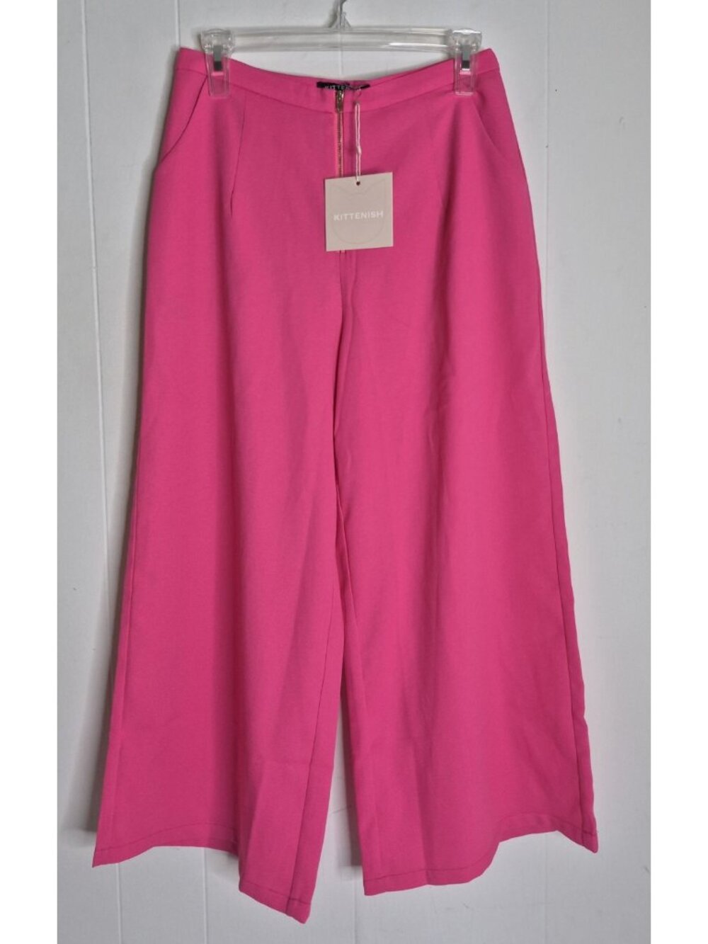 NEW Kittenish Pink Cropped Wide-Leg Casual Pants Women's Size M
